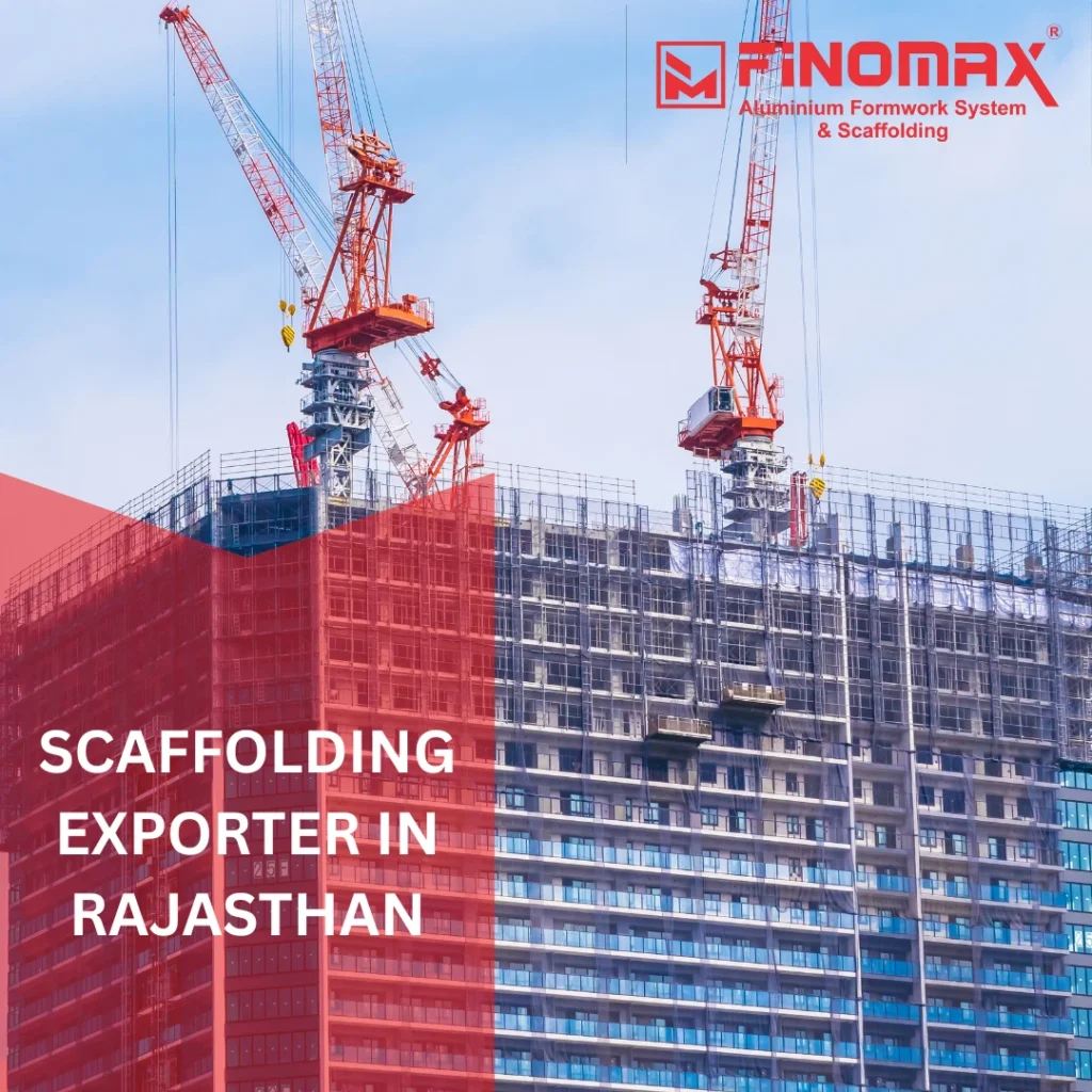 High-rise construction project in Rajasthan with scaffolding systems and tower cranes