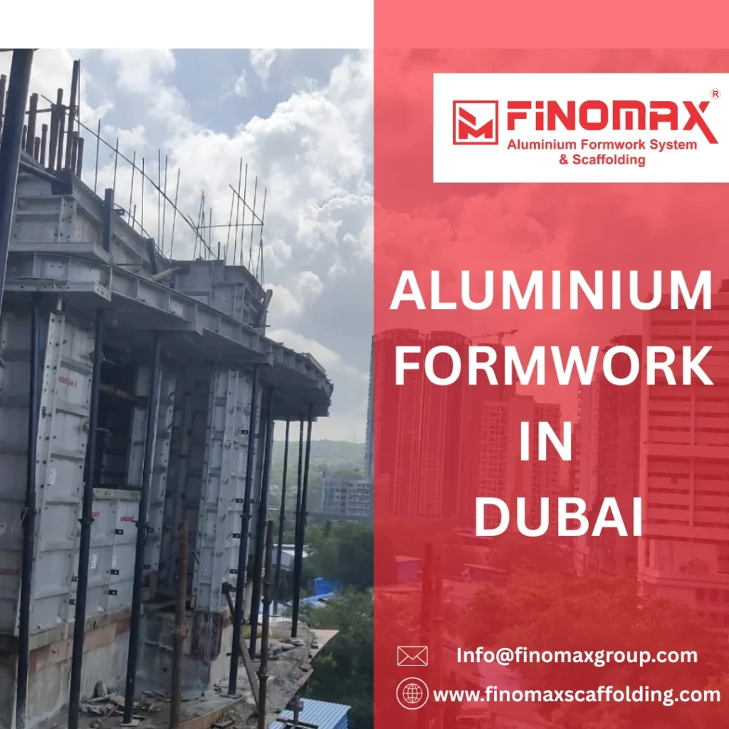 Aluminium formwork installed on a multi storey building under construction in Dubai